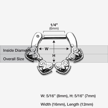 Tribal Tetra Septum Clicker-Steel